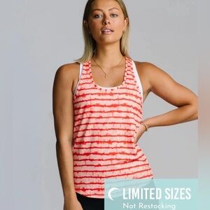 Orange Striped Women's Tank Top